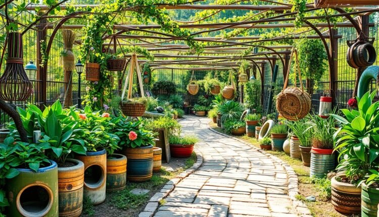Jardins com materiais reciclados: ideias criativas