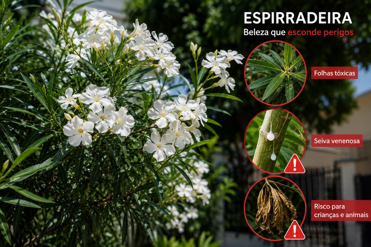 Planta espirradeira: a beleza que esconde segredos perigosos