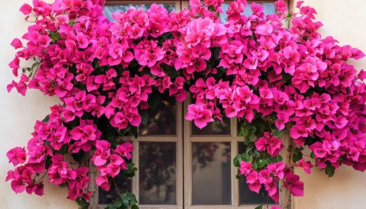 bougainvíllea no xaxim