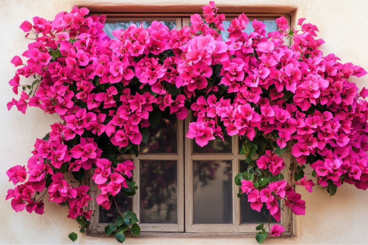 bougainvíllea no xaxim