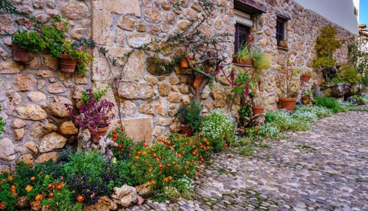 Jardim na Frente de Casas com Pedras