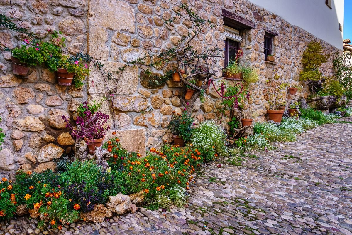 Jardim na Frente de Casas com Pedras