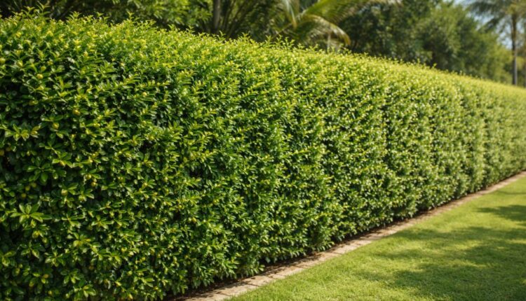 Caminho verde entre limãozinhos-bravos